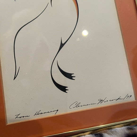 Aboriginal artwork framed gold birds native style art Toronto distinctive art - Picture 2 of 5